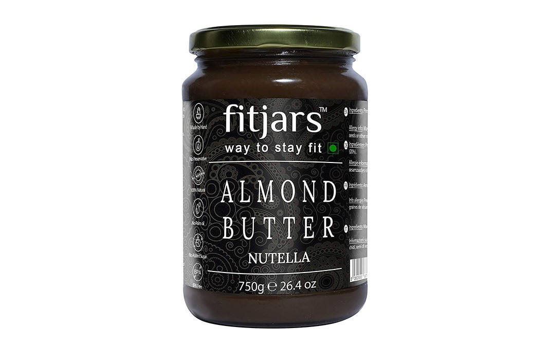 Fitjars Almond Butter with Nutella    Glass Jar  750 grams